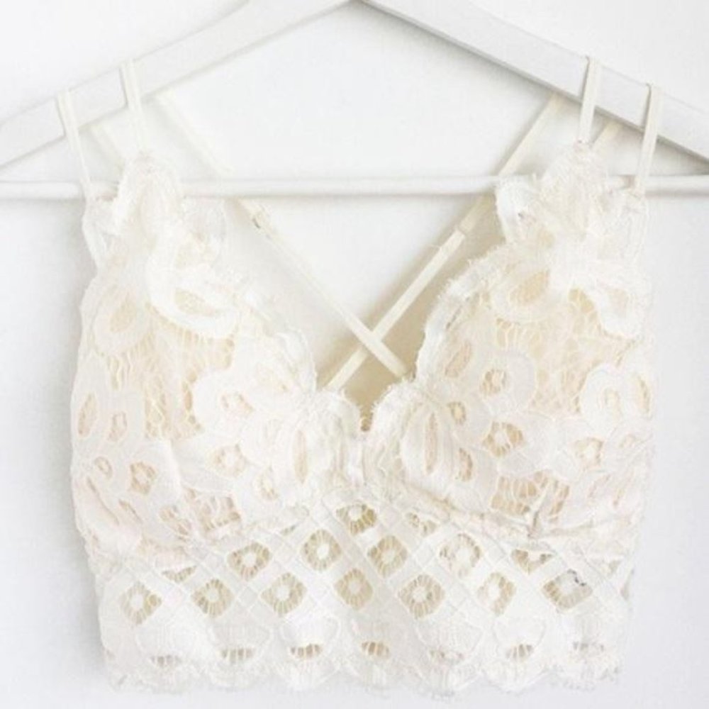 Crochet Lace Bralette - Off White